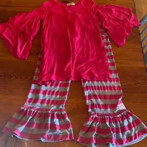 Girls RUFFLE GIRL 10 med pants shirt lot
